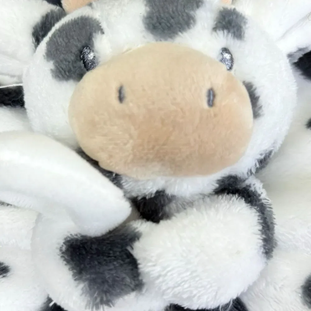 Carters Cow Lovey Security Blanket Black White Spots Plush‎ Farm Nursery Toy 13
